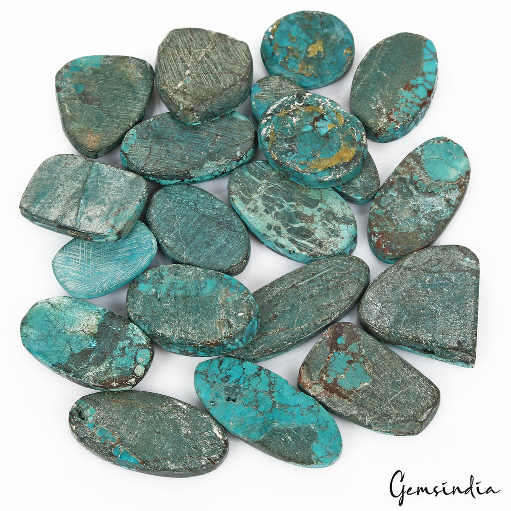 600 Ct/19 Pcs Natural Blue Arizona Spider Web Turquoise Mix Cab Loose Gems Lot