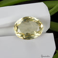 33.20 Cts VVS Natural Lemon Quartz Citrine Oval Faceted Loose Unheated Gemstone