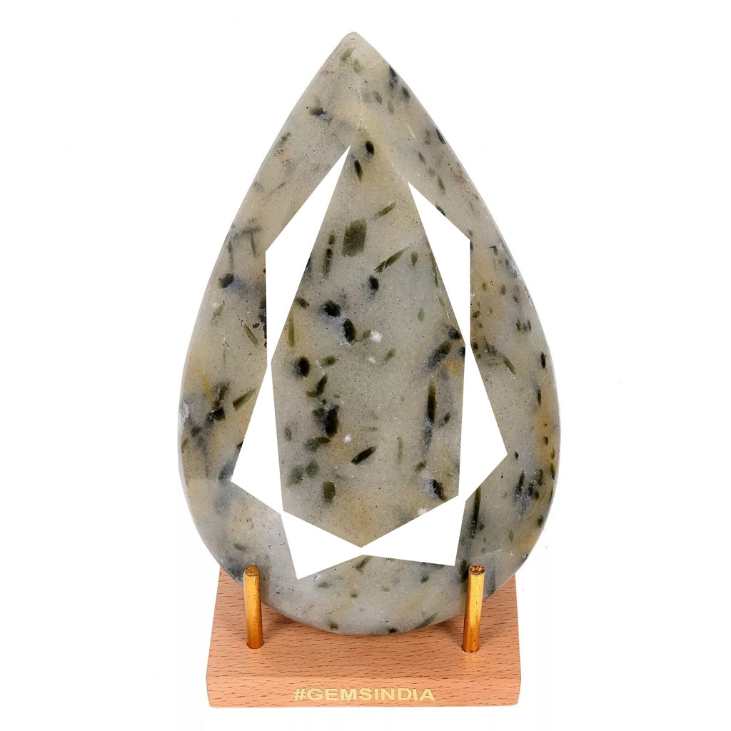 980 Gram 100% Natural Rutilated Quartz Black Needle Pear Cut Huge Loose Gemstone