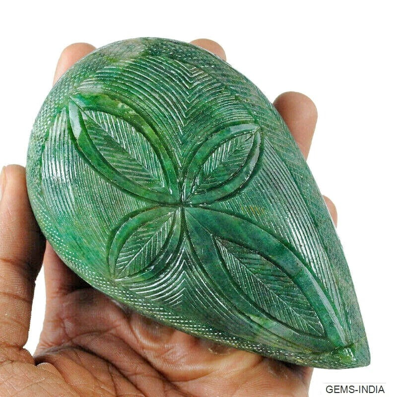 Emerald Carving, Color Enhanced, Green — 110 x 66 x 31mm, 2280 Ct, Brazil