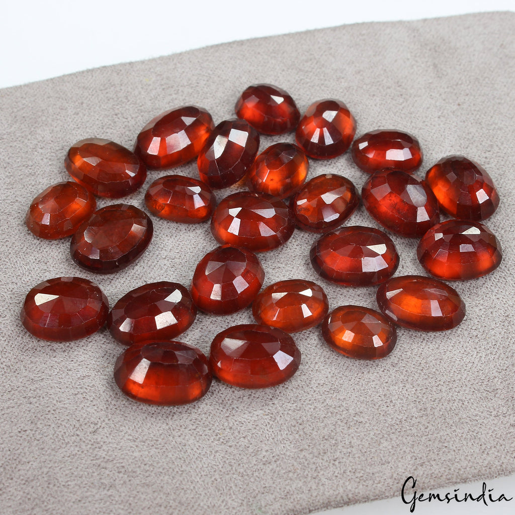 Hessonite Garnet Oval Faceted~105 Ct Wholesale 9-12mm Natural Gemstones Lot~ 25P