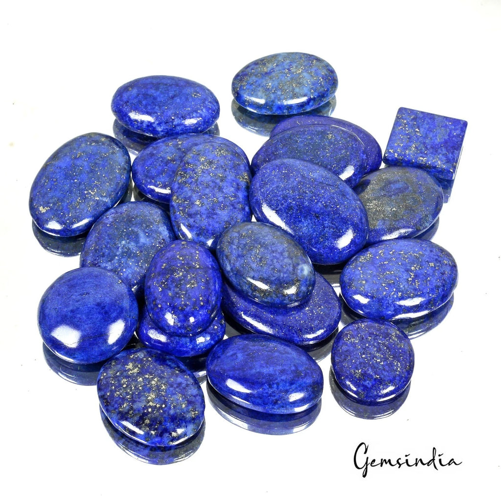 Lapis Lazuli Lot, Cabochon, Color Enhanced, Blue — 20 Pieces, 18mm To 33mm, 640 Ct, Afghanistan