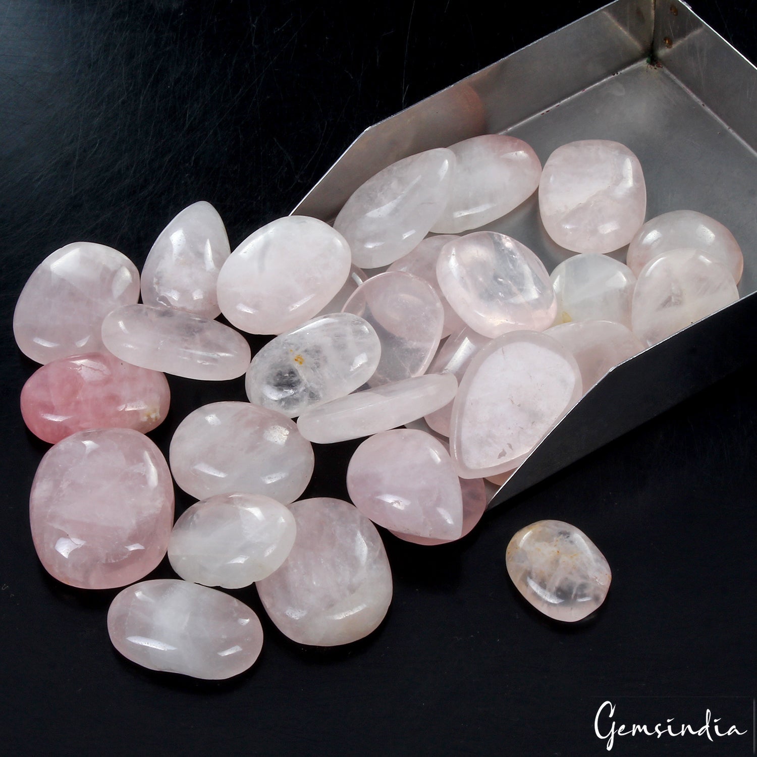 29Pcs Natural Rose Quartz 21-37mm Cabochon Loose Untreated Gemstones 1600 Ct