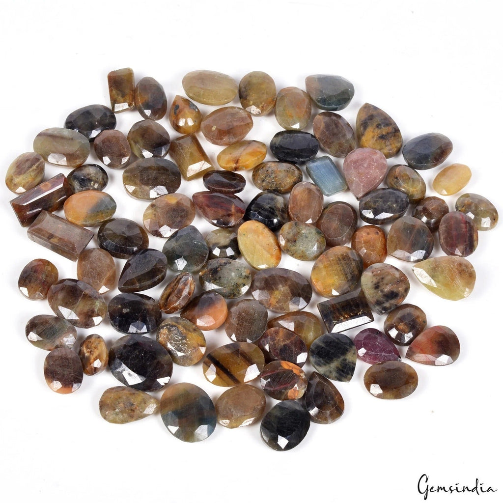 1000 Ct Natural Untreated Multi Color Sapphire Mix Cut Loose Gemstones Lot~ 79Pc