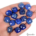 190 Ct Natural Blue Lapis Lazuli Cushion Checker Cut Loose Gemstone w/ Flat back