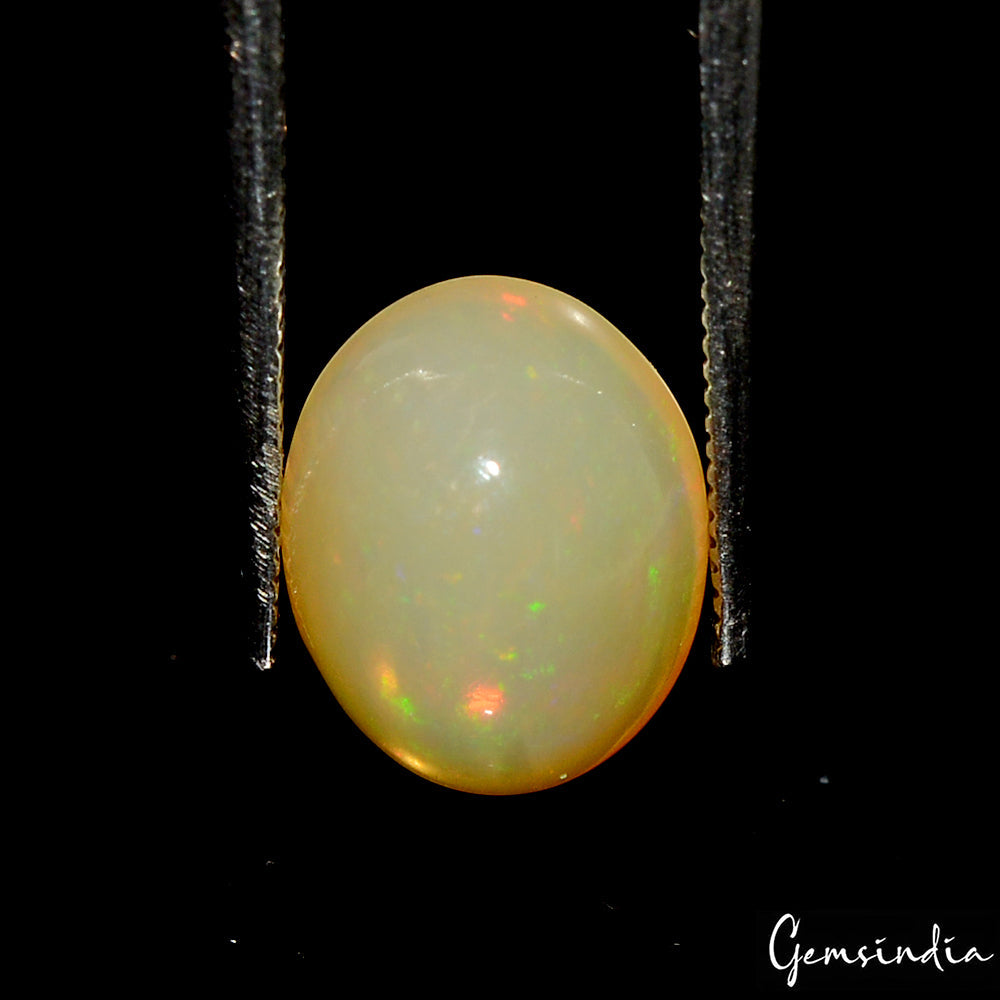 2.60 Cts Natural Ethiopian Opal Welo Multi Fire Oval Cab Certified Jewelry Gem