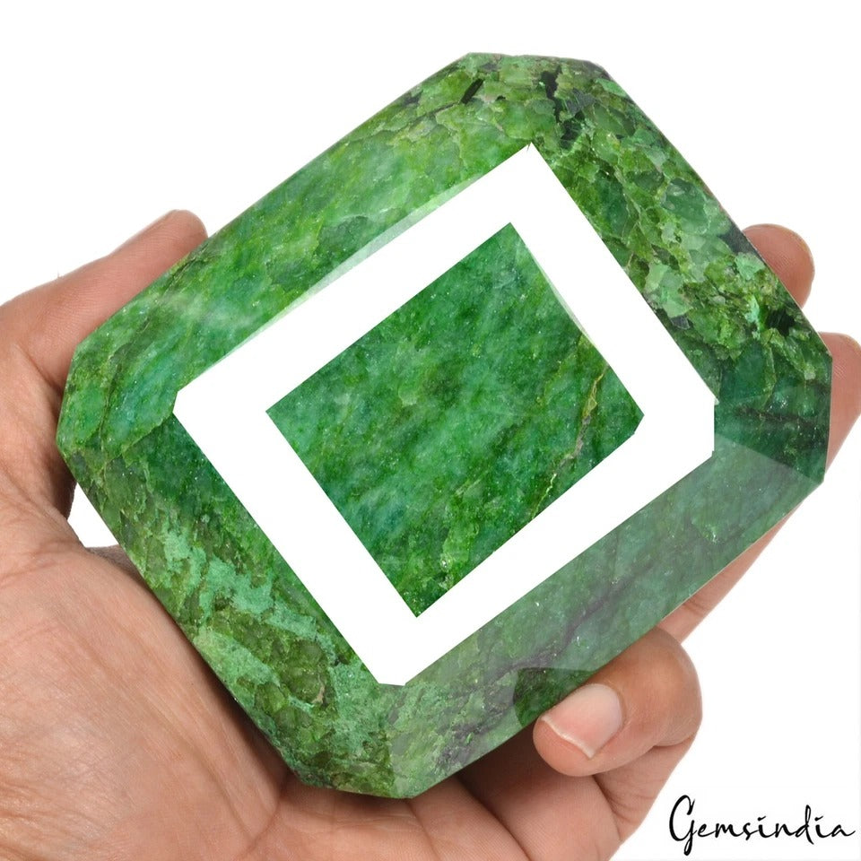 3850 Ct Natural Brazilian Green Emerald Octagon Cut Huge Loose Museum Size Gem