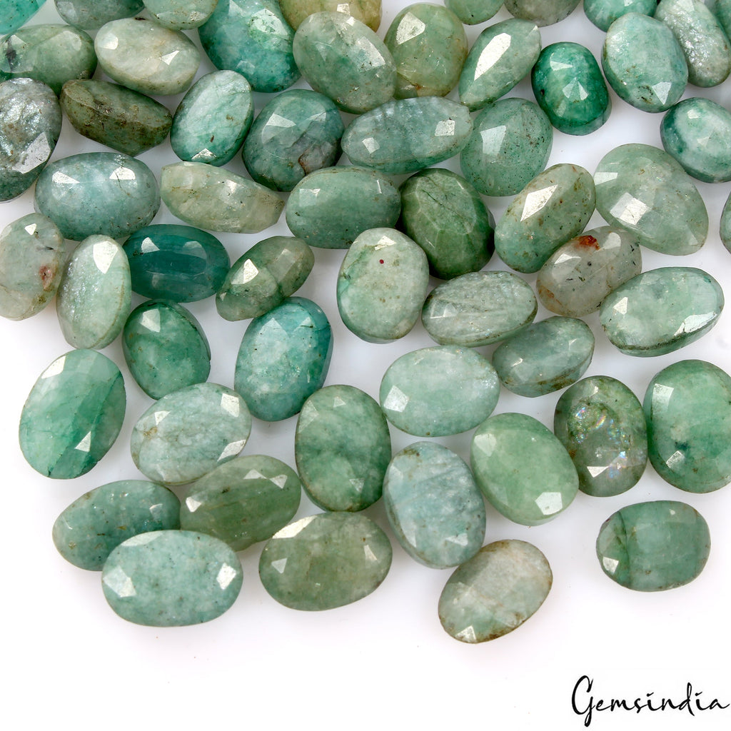 230.55 Ct Natural Green Brazilian Emerald Oval Faceted Loose Wholesale Lot 79 Pc