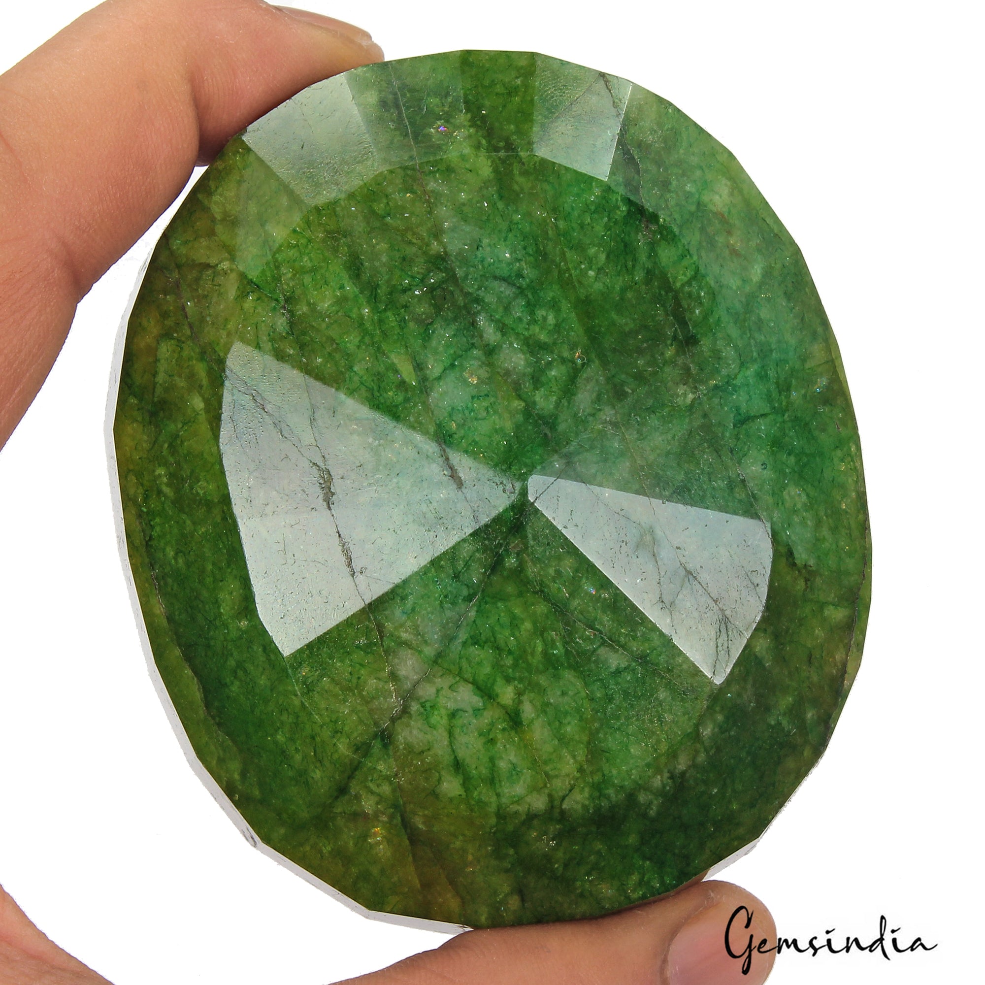 1670 Ct Natural Brazilian Green Emerald Oval Faceted Earth Mined Loose Gemstone