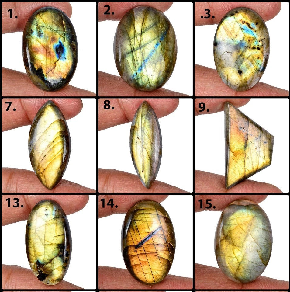 Natural Labradorite Mix Size Multi Fire Loose Gemstone Cabochon Lot 1600 CT/36Pc