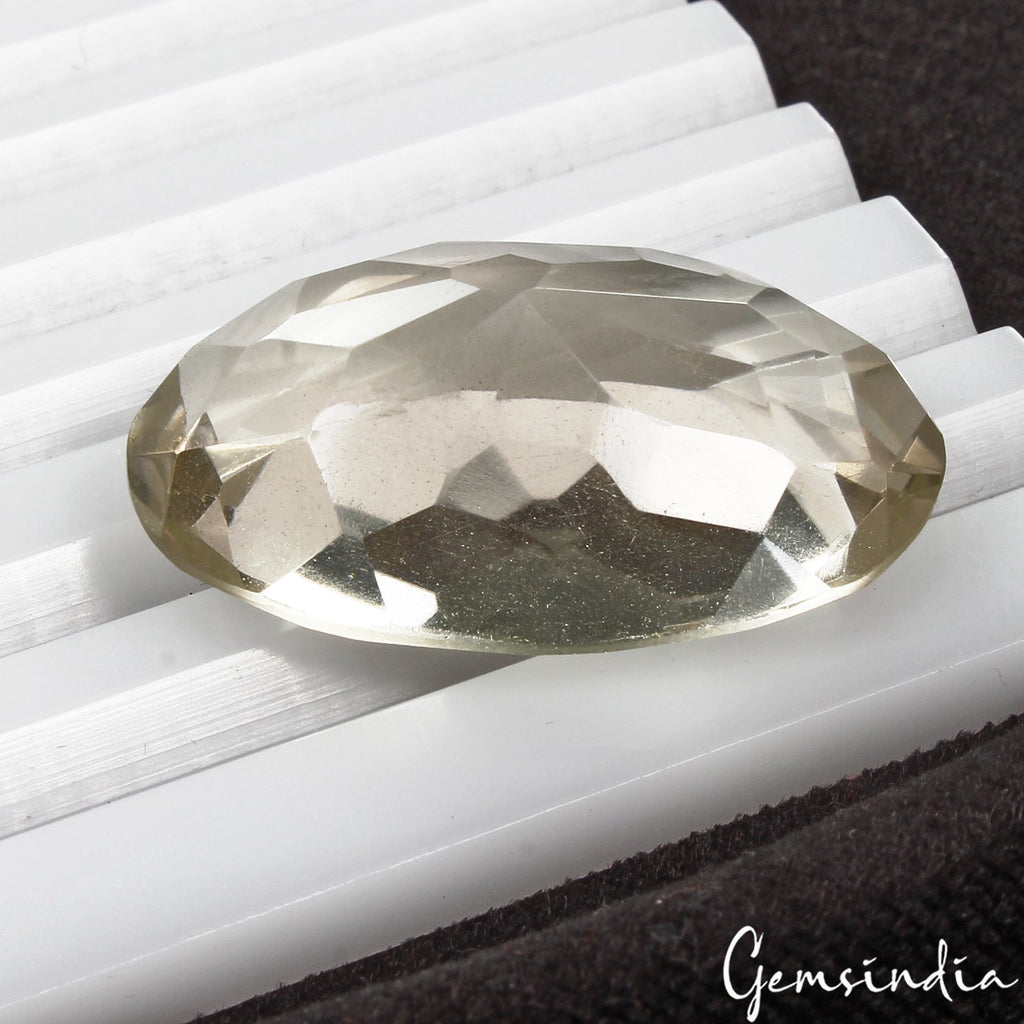 55 Cts Natural Untreated Smoky Crystal Quartz Oval Faceted Loose Gem For Pendant