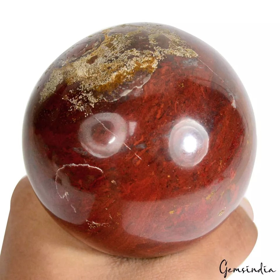 Red Jasper Sphere, Untreated — 2.9 Inch in diameter, 0.596 Kg (2980 Ct), Madagascar