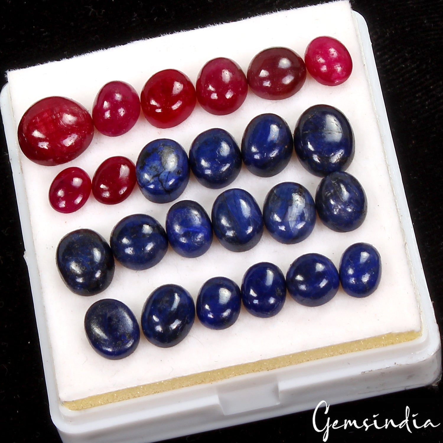 Certified 99.30 Cts Natural Sapphire Ruby Oval Cab 8mm-12mm Loose Gemstones Lot