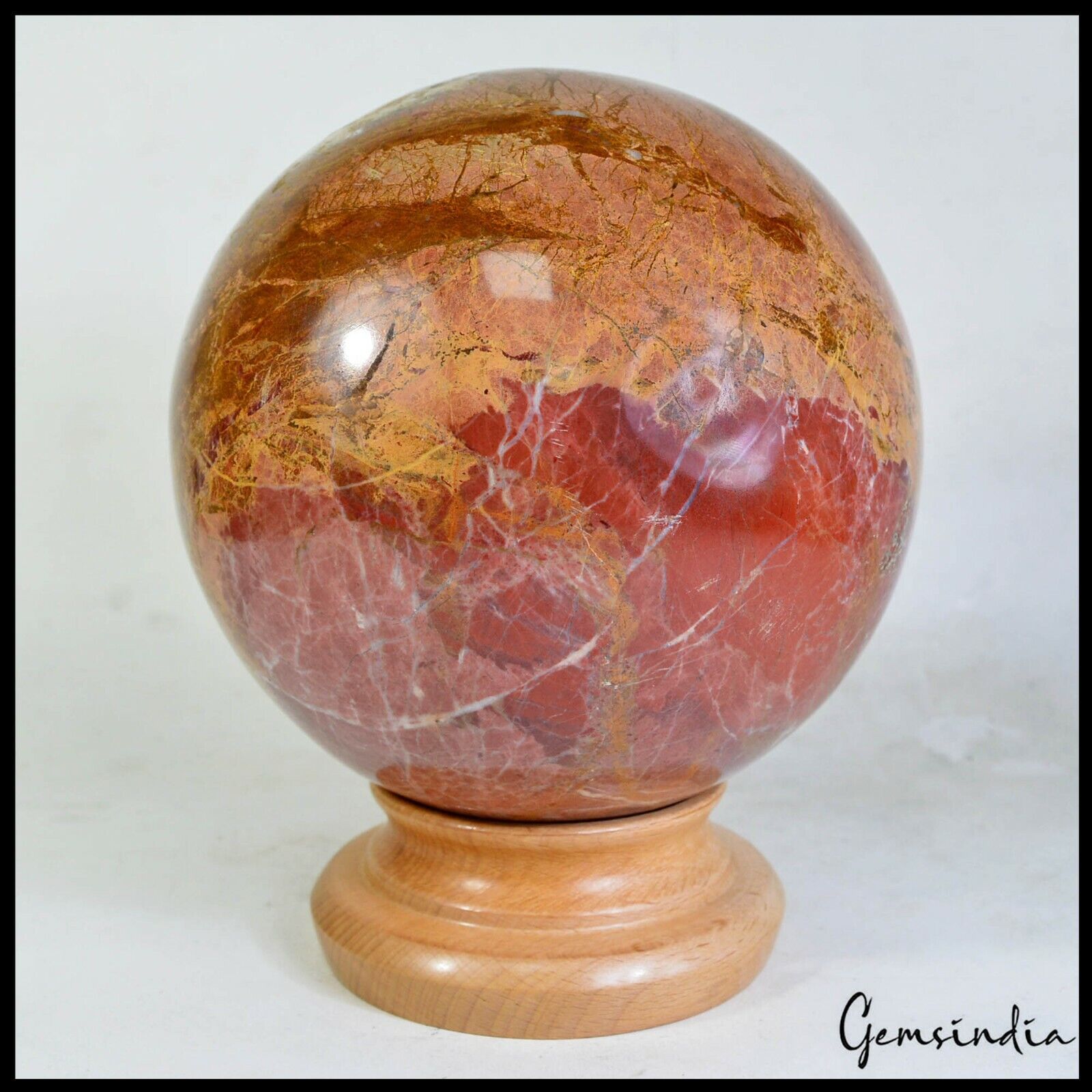Red Jasper Sphere — 6.2 Inch in diameter, 4.984 Kg (24920 Ct), Madagascar