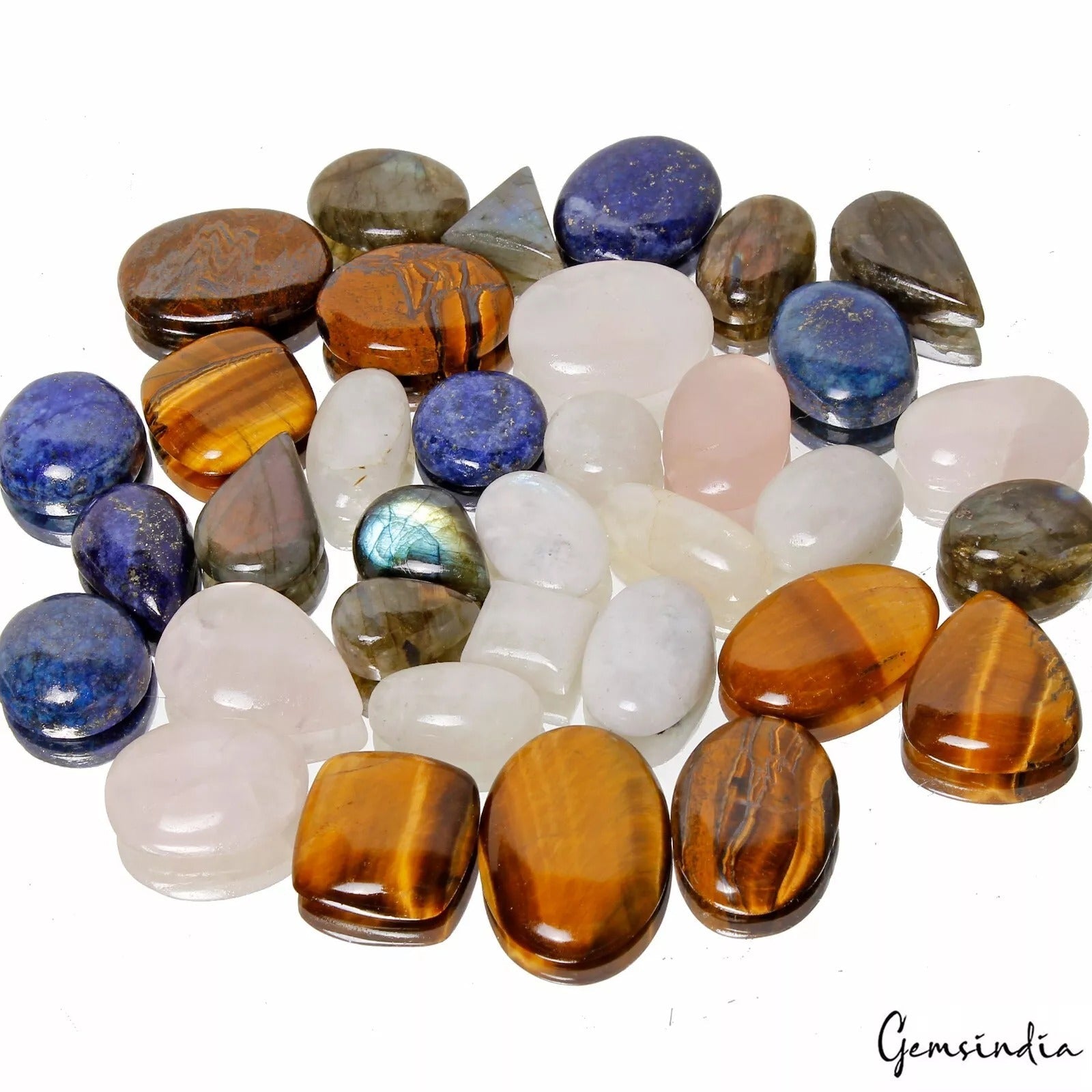 1000 Ct/35 Pcs Natural Multi Color Treated/Untreated Mix Gems Assorted Shape Gem