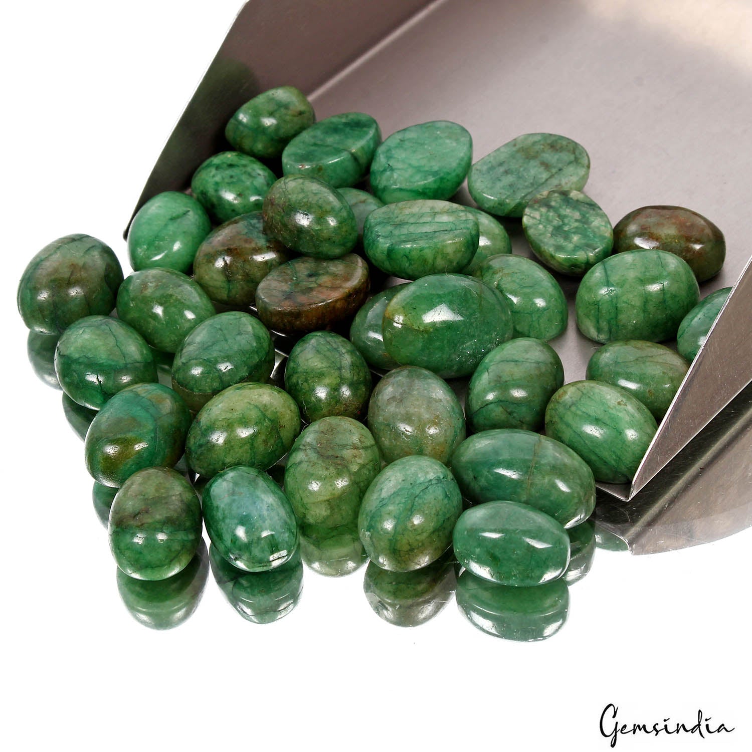 420 Ct Natural Green Brazilian Emerald Oval Cab Loose Gemstone Lot For Jewelry