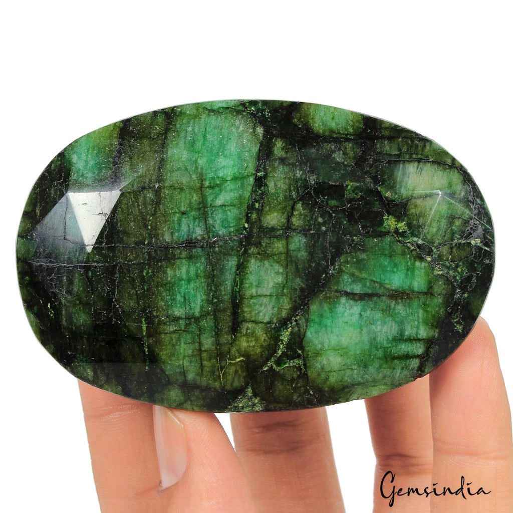1240 Ct Natural Green Brazilian Emerald Oval Cut Faceted Earth Mined Loose Gems