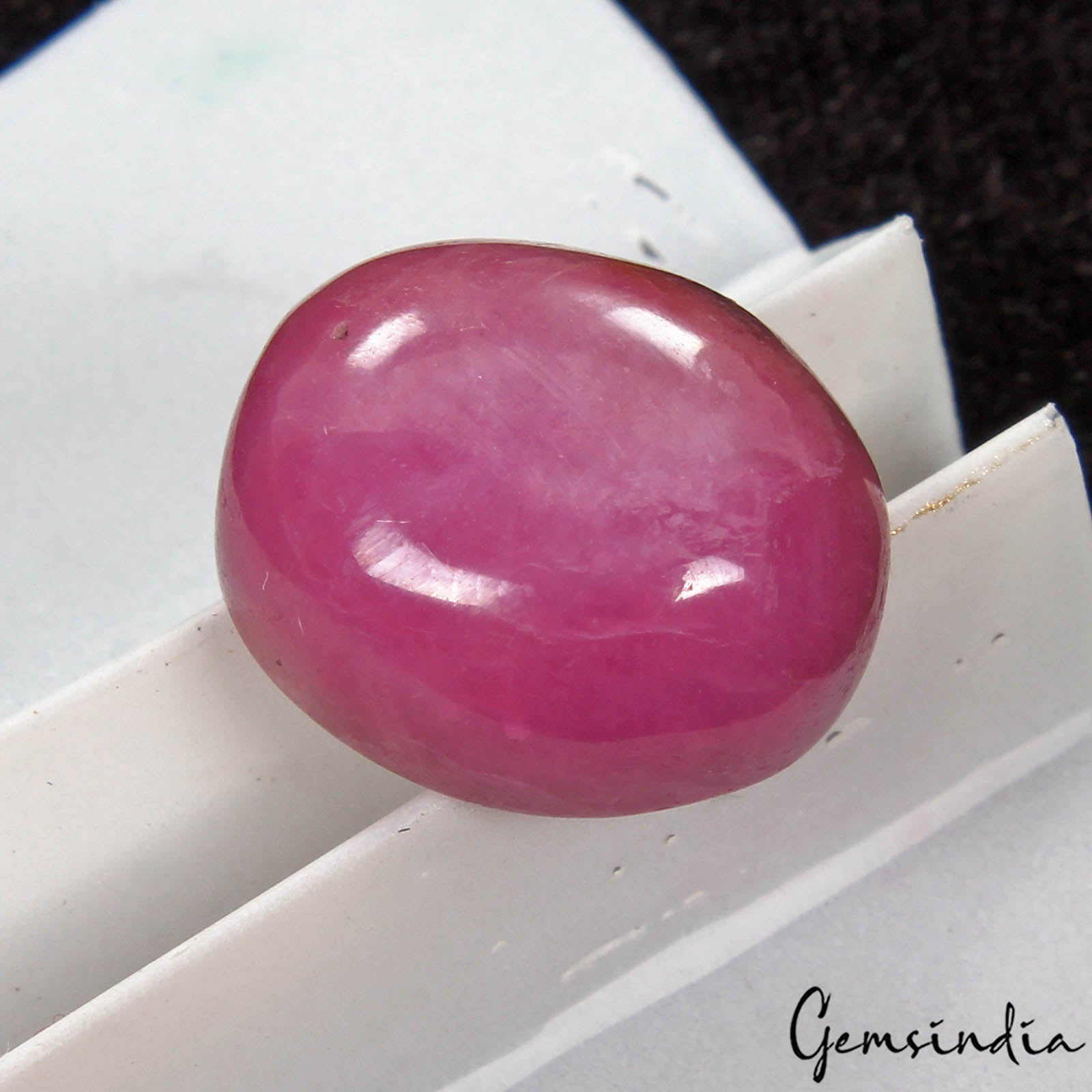 Certified 11.60 Cts Natural Eye Catching Pink Star Ruby Oval Cab Gem For Ring-RH