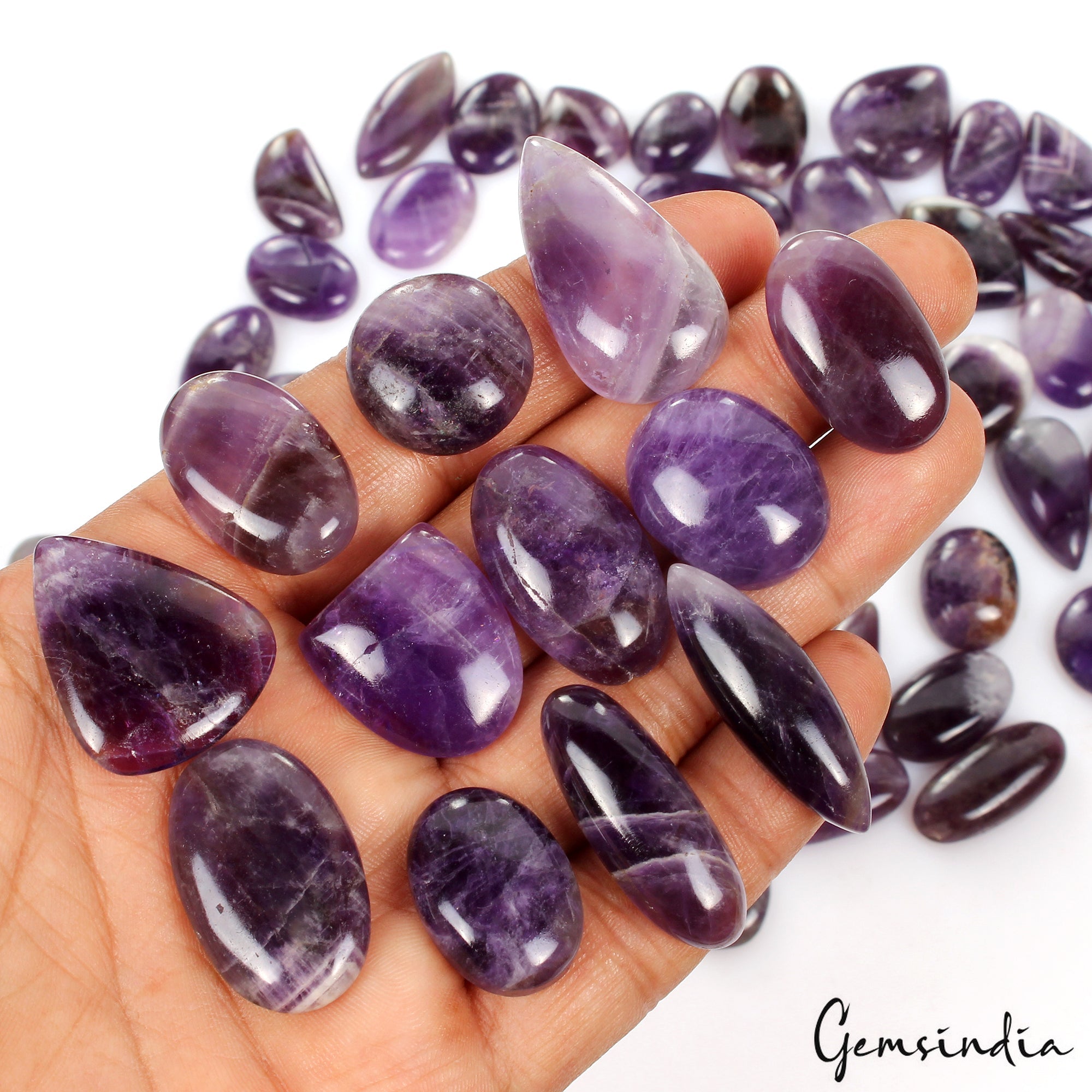 1020 Ct Natural Chevron Amethyst Cab Mix Shape Untreated Loose Gemstones, 183Pcs