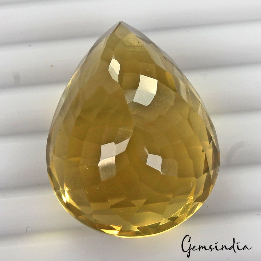 71.60 Ct VVS Natural Citrine AAA Yellow Brown Huge Pear Cut Gemstone 30*23*16mm