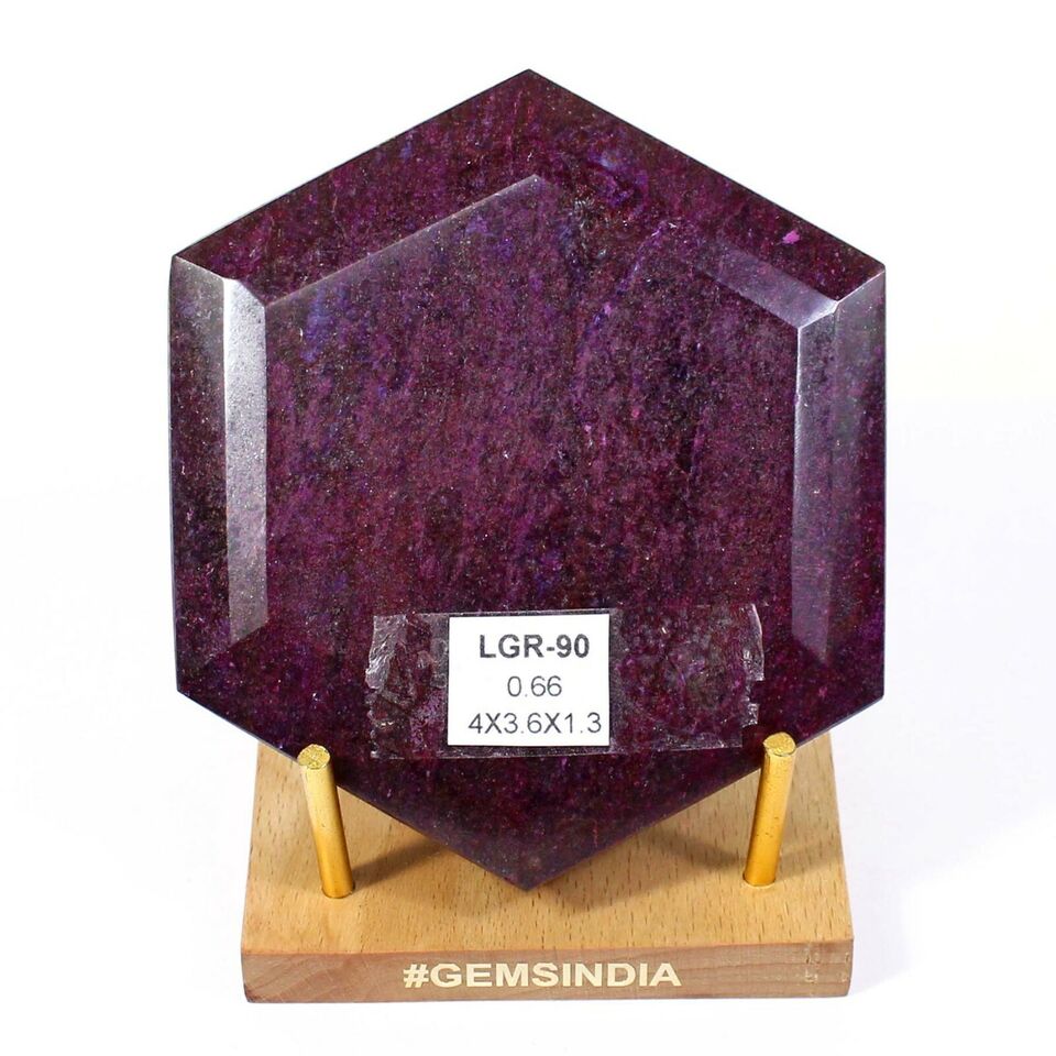 Ruby Loose Gemstone, Color Enhanced, Red — 4X3.6X1.3 Inches, 3300 Ct (0.66 Kg)