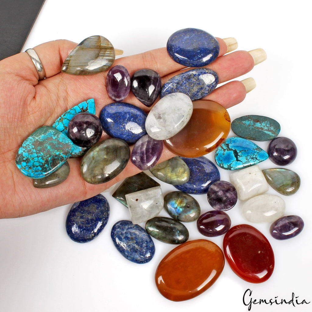 1300Ct Natural Multi Gemstones Colorful Mixed Shape Flat Back Wholesale Lot~40Pc