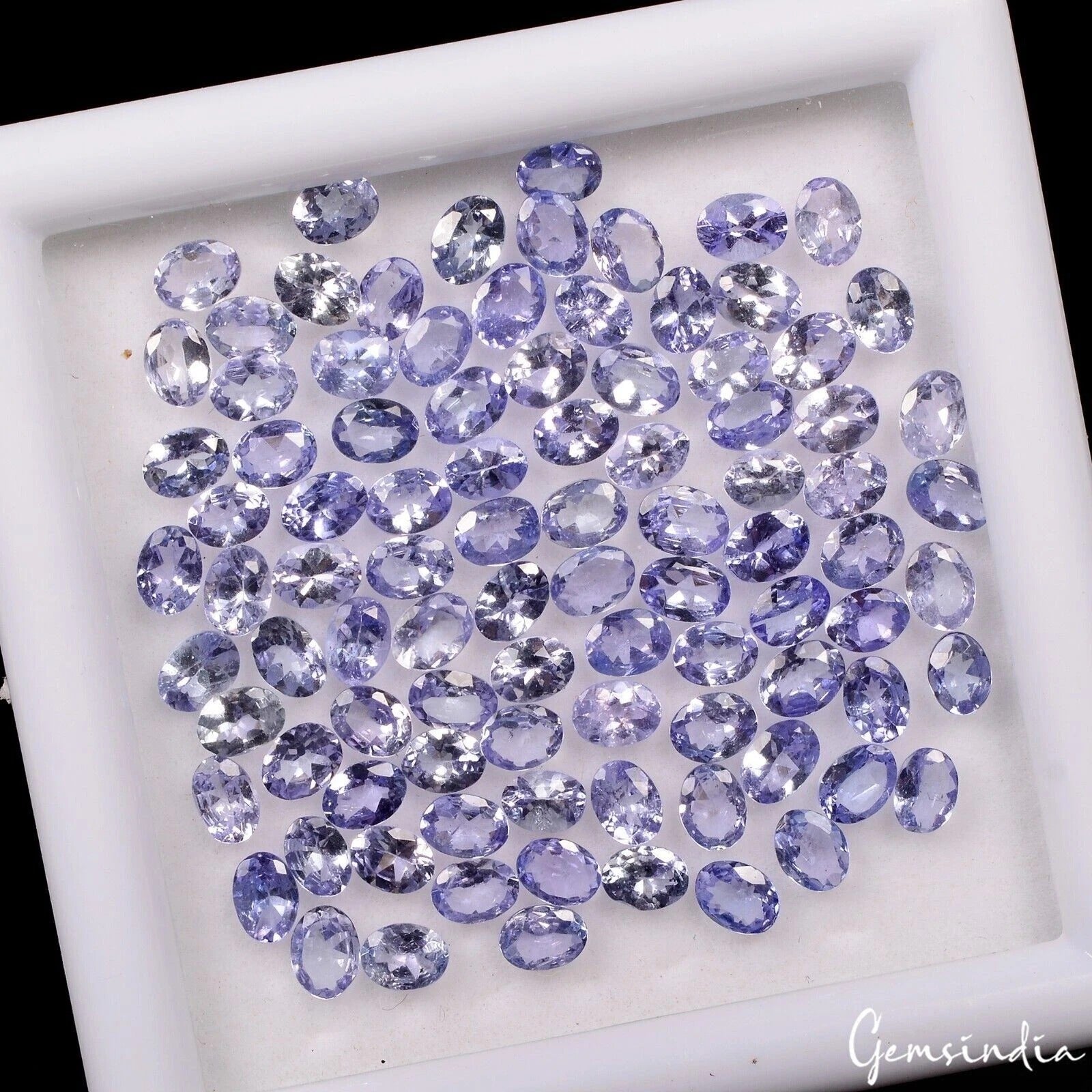 Loose 4mm x 3mm Oval Cut Natural Tanzanite Stone Violet Colour 15.50ct AAA Grade