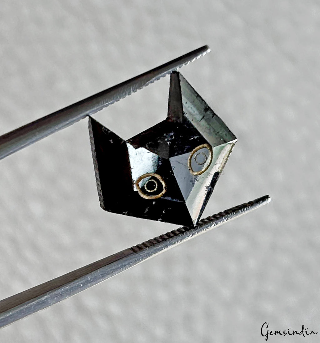 Black Diamond Loose Gemstone, Color Enhanced — 14x14x4 mm, 6.5 Ct, Tanzania