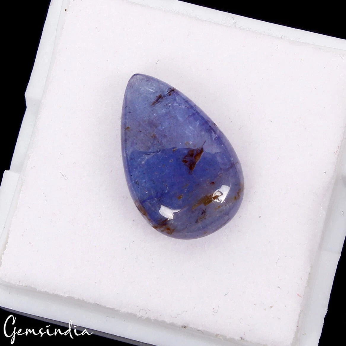 Tanzanite Cabochon, Untreated, Violet — 14x9x3mm, 5.10 Ct, Tanzania