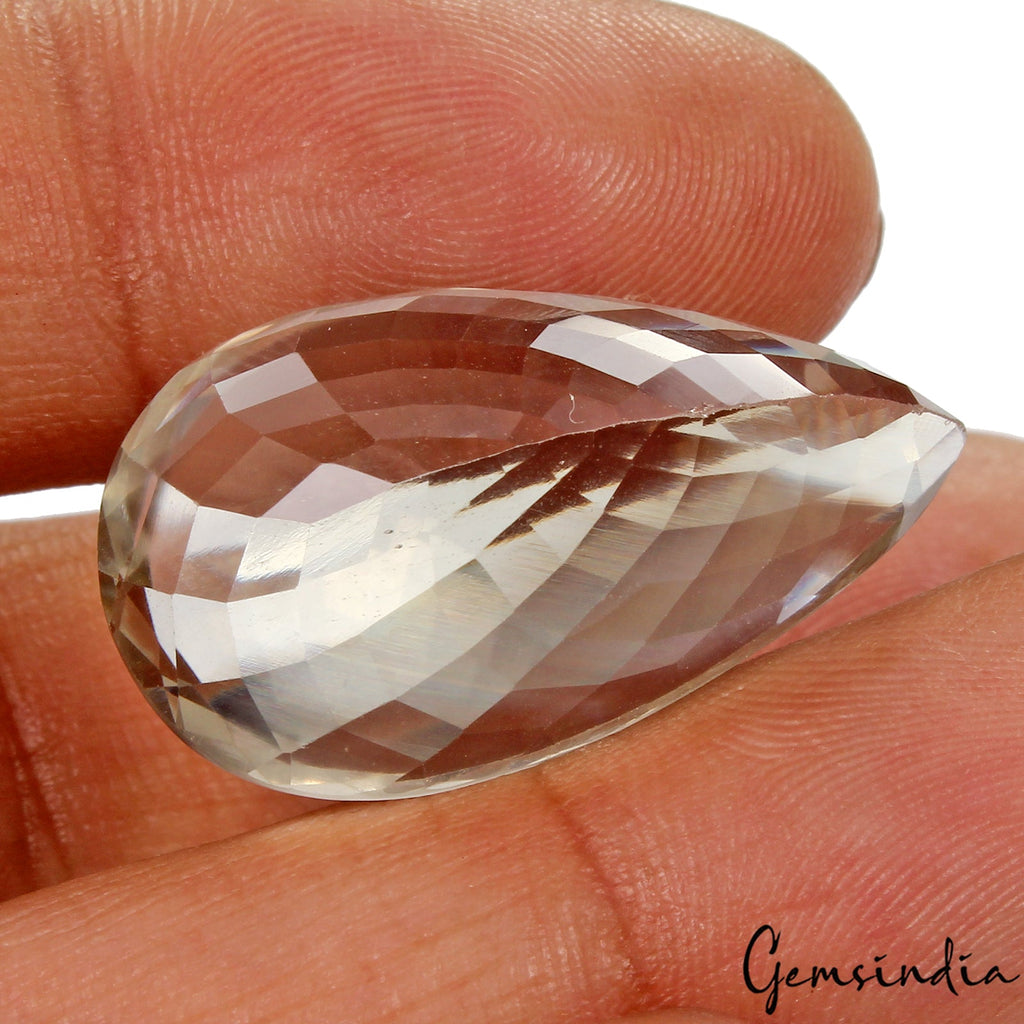 32.50 Ct Certified Natural Green Amethyst (prasiolite) 29x16mm Pear Cut Gemstone