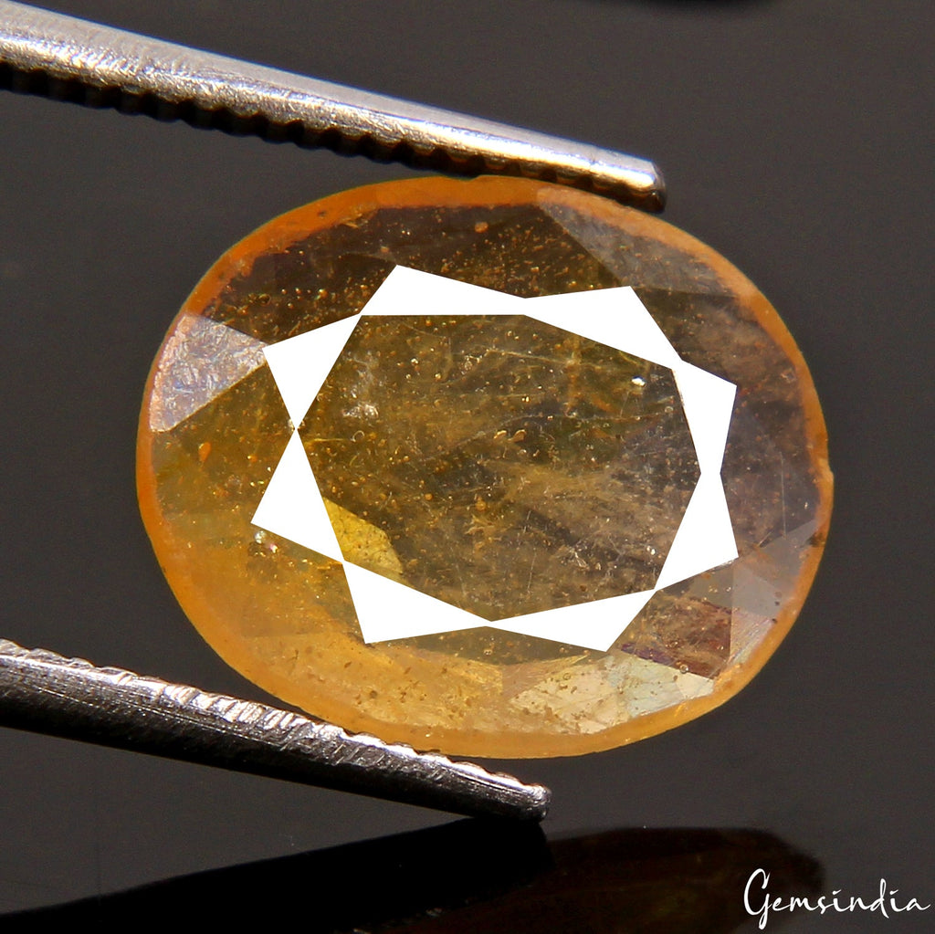 2.80 Cts Natural Ceylon Sapphire Yellow Oval Cut Untreated Certified Gemstone
