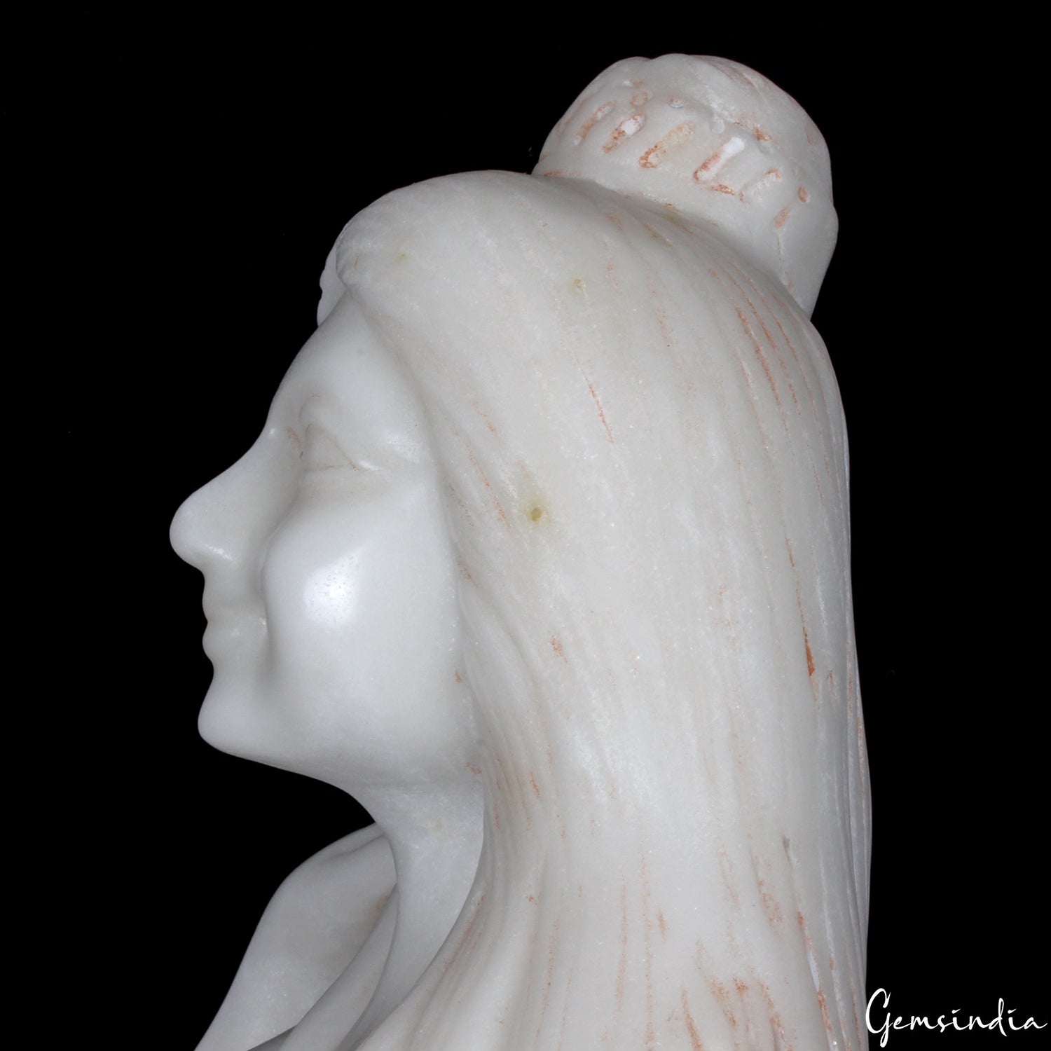 Large White Marble Mermaid Hand Carved Figurine Statue 29.5 inch Tall /17.4 kilo