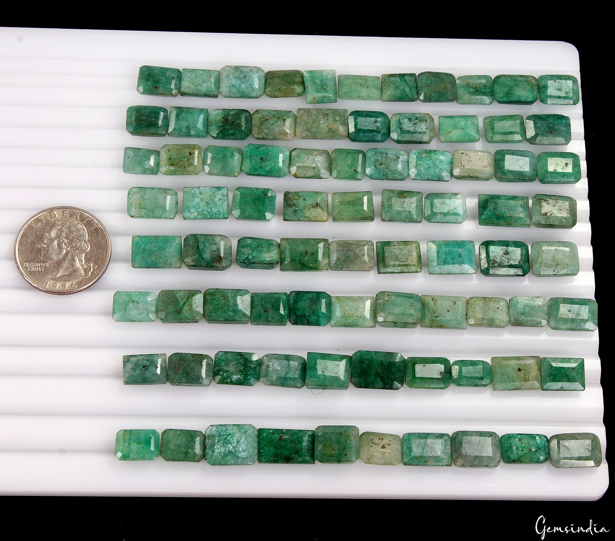 340 Ct/81 Pcs Natural Green Brazilian Emerald Mix Cut Loose Gems For Jewelry