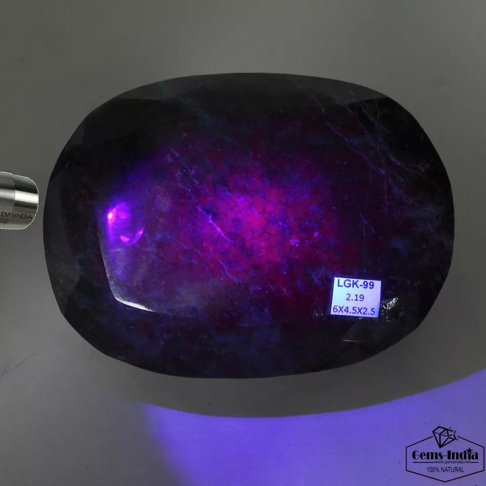 2.19 Kg Natural Untreated Bi Color Ruby Kyanite Oval Faceted Huge Size Loose Gem