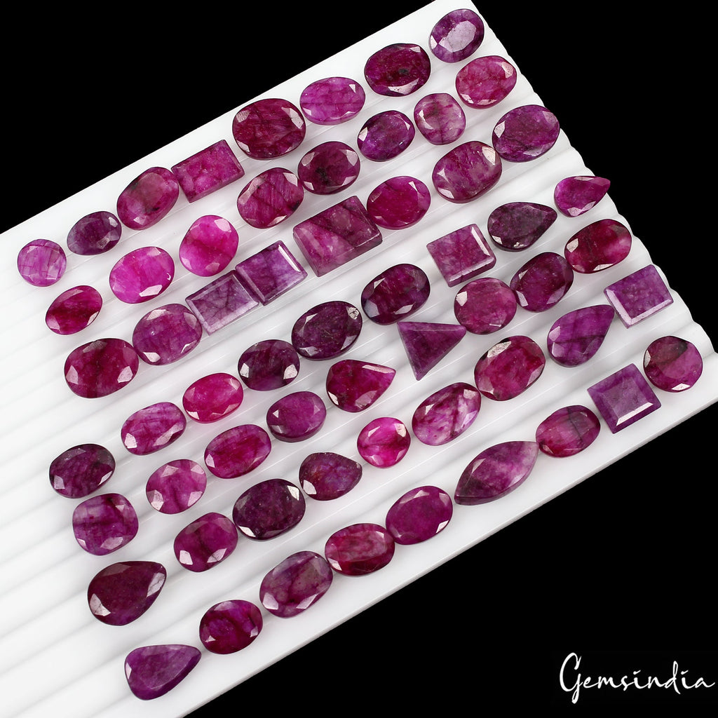 700 Ct Natural Pink Beryl (Bixbite) Mix Cut Loose Wholesale Gemstone Lot 60 Pcs