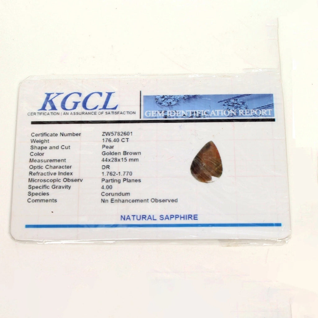 Sapphire Loose Gemstone, Untreated, Brown — 44 x 28 x 15mm, 176.40 Ct, Madagascar