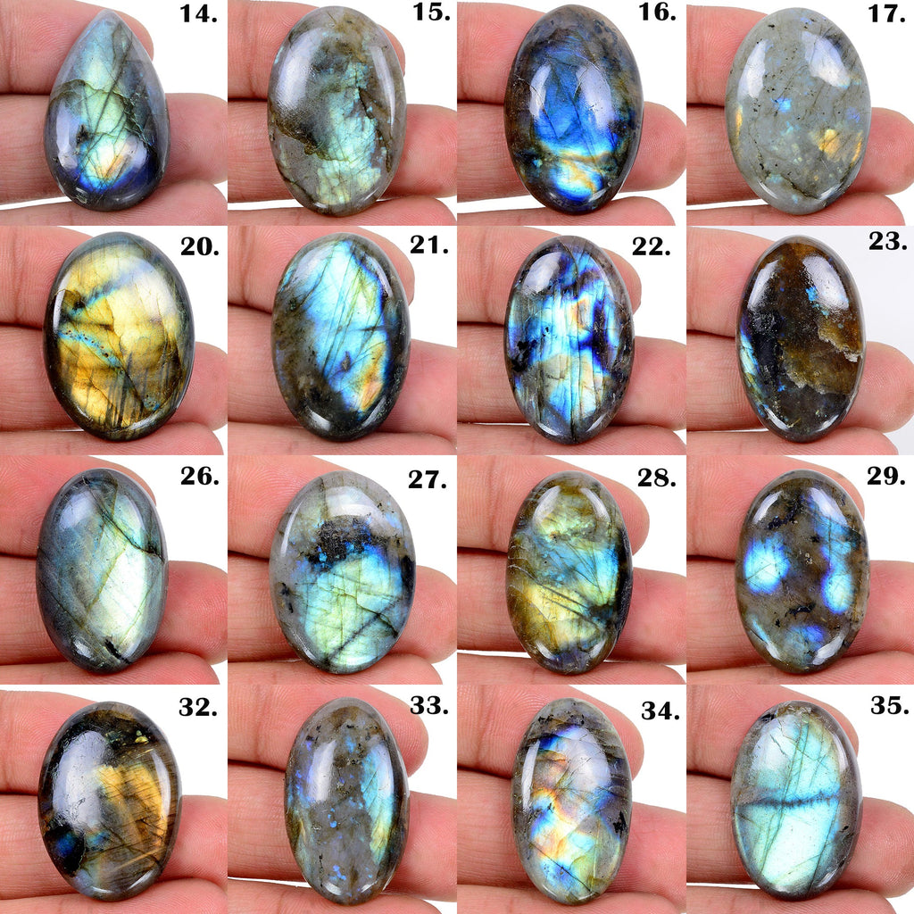 1500 Ct/36 Pcs Natural Multi color Labradorite Mix Cabochon Untreated Gemstones