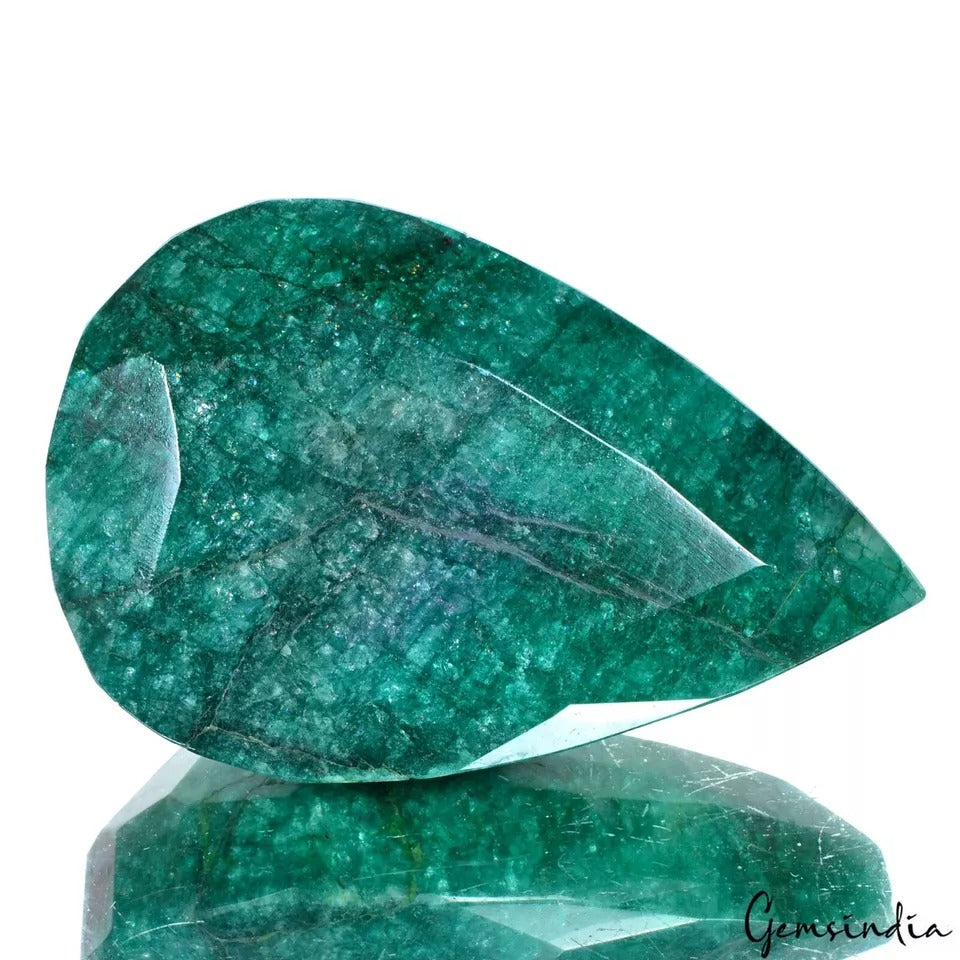 1100 Cts Natural Brazilian Green Emerald Pear Faceted Earth Mined Huge Loose Gem