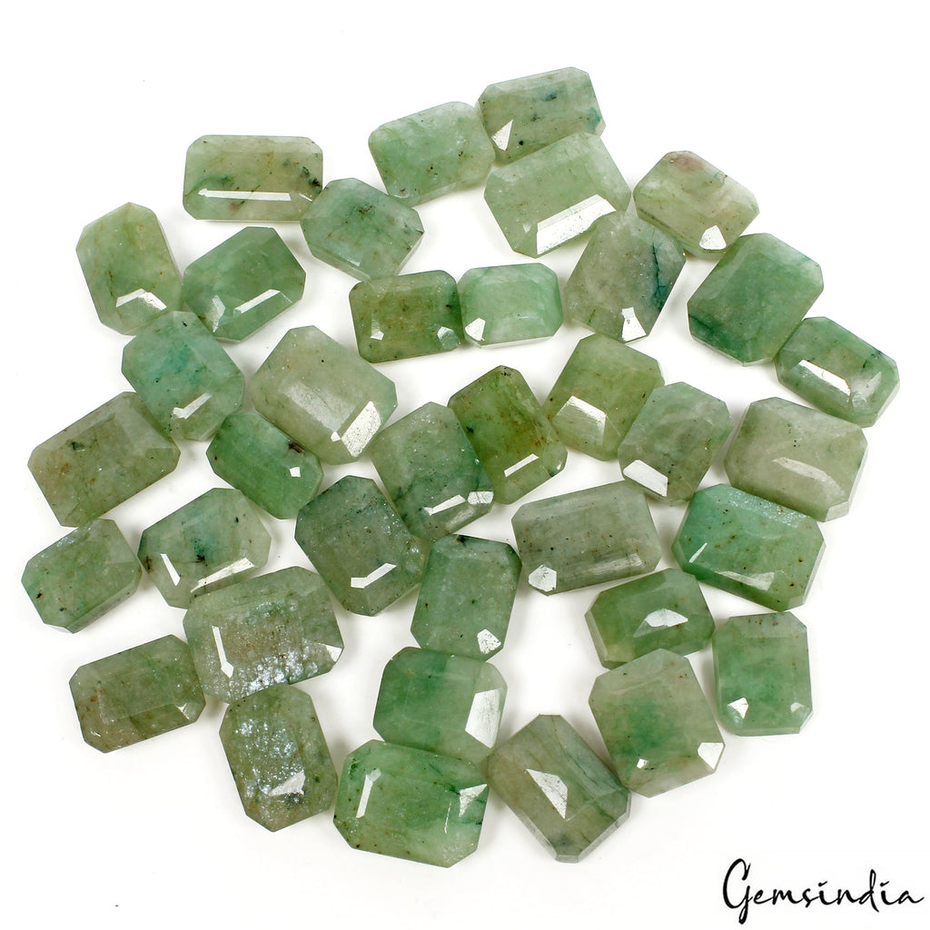 500 Ct/37 Pcs Natural Brazilian Bottle Green Emerald Octagon Cut Loose Gems Lot