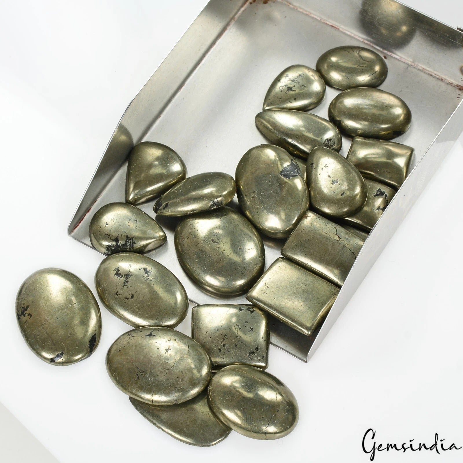600 Ct/23Pc Natural Apache Gold Pyrite Mix Cabochon Untreated Jewelry Gemstones