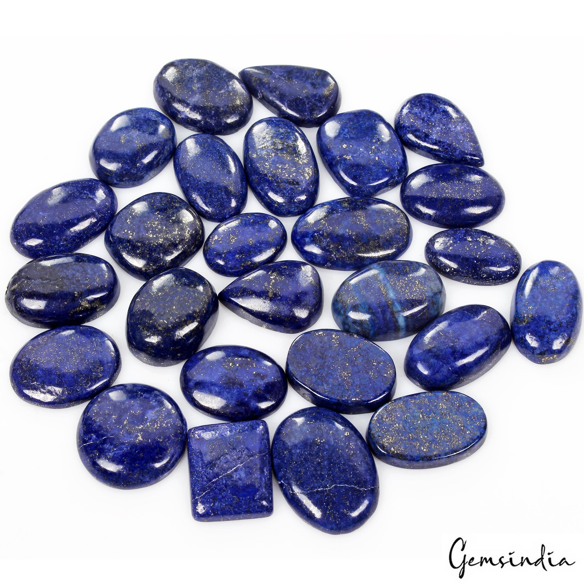800 Ct/26 Pcs Natural Blue Lapis Lazuli Gold Flecks Mix Cab Loose Wholesale Gems