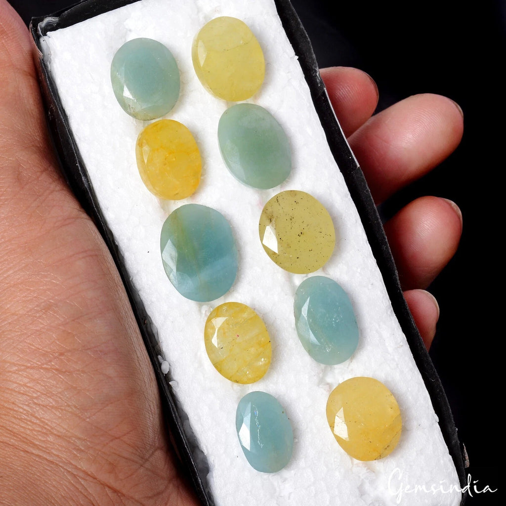 Aquamarine Lot, Loose Gemstone, Blue — 10 Pieces, 16mm to 20mm, 131.30 Ct, Brazil