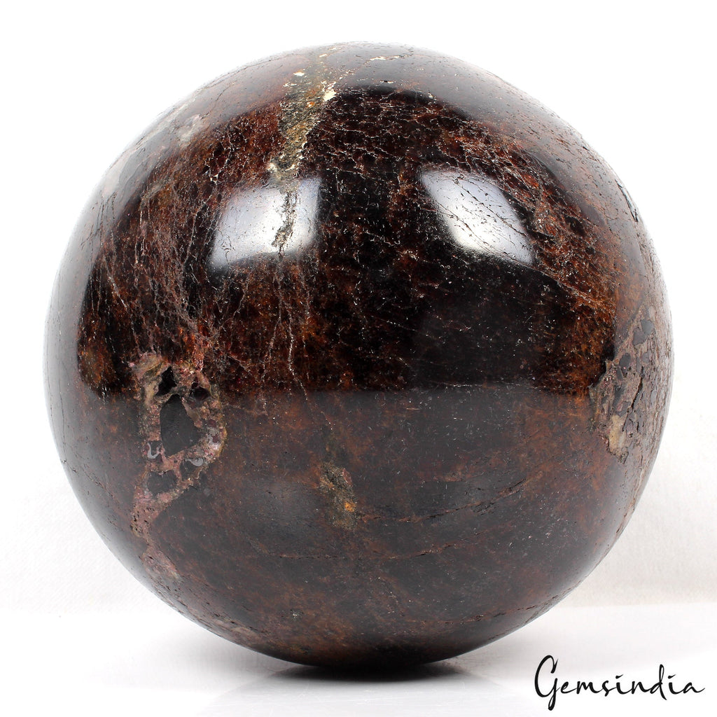 Large 6.9in Red Almandine Garnet Stone Healing Meditation Charged Power Sphere