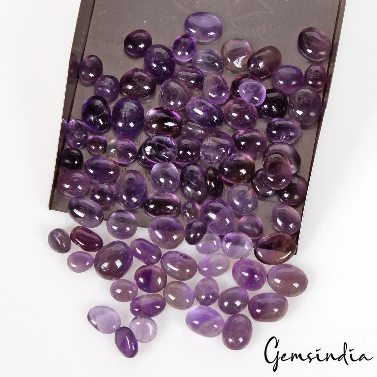 86 Cts/83 Pcs Natural Untreated Purple Amethyst Mixed Cab Loose Gems For Jewelry