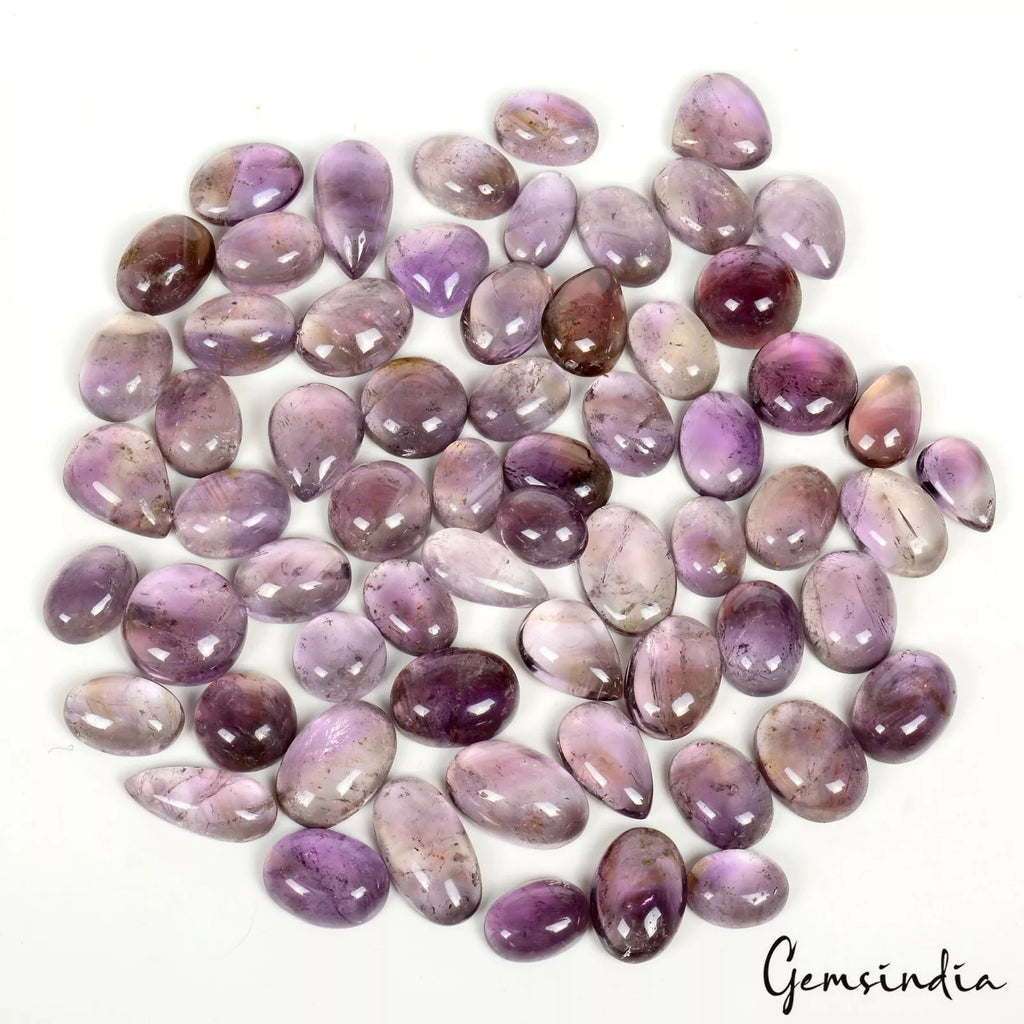 Amethyst Lot, Cabochon, Untreated, Purple — 63 Pieces, 15mm to 26mm, 1000 Ct, Brazil