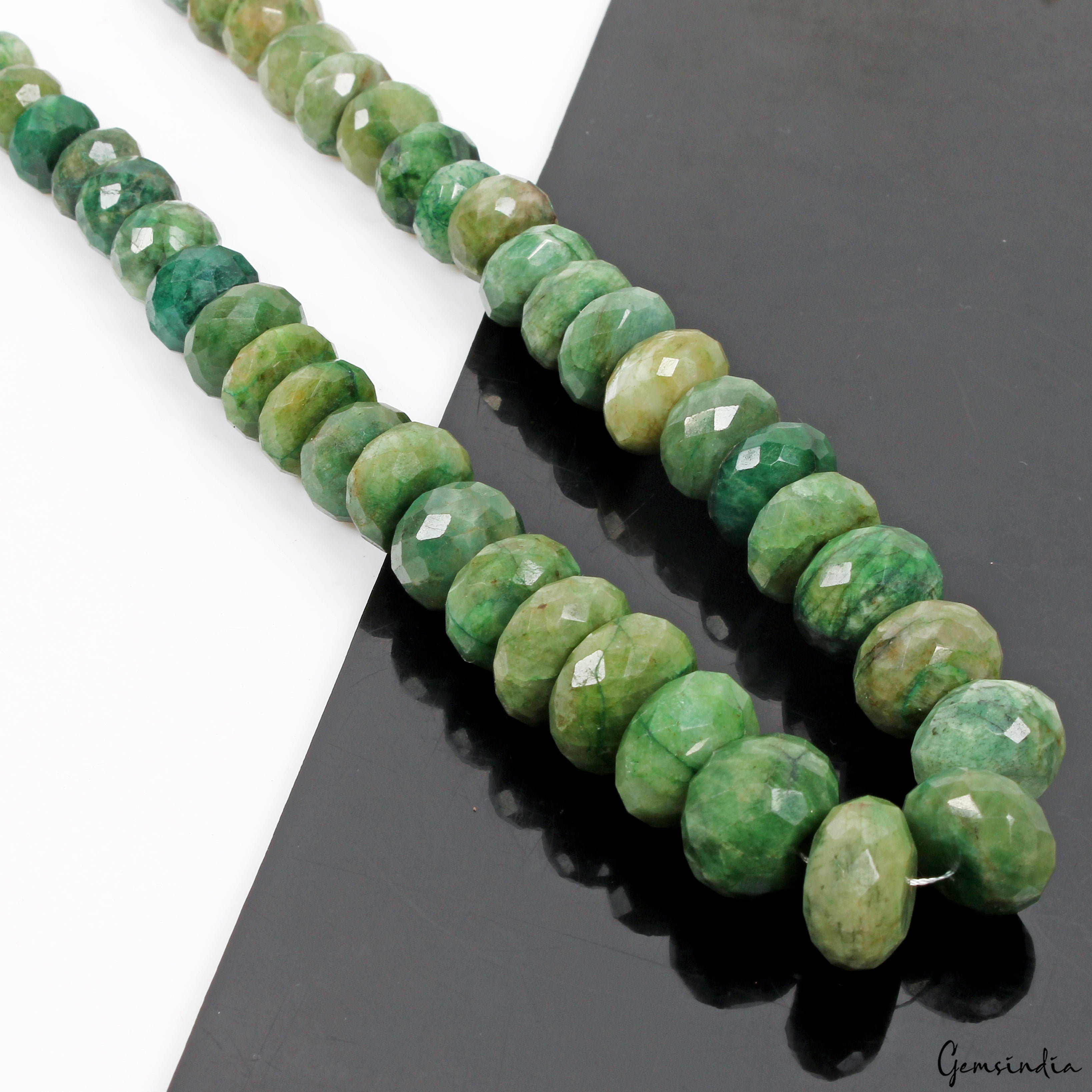 1000 Ct Natural Green Emerald Round Cut 14-21mm Drilled Loose Beads For Jewelry