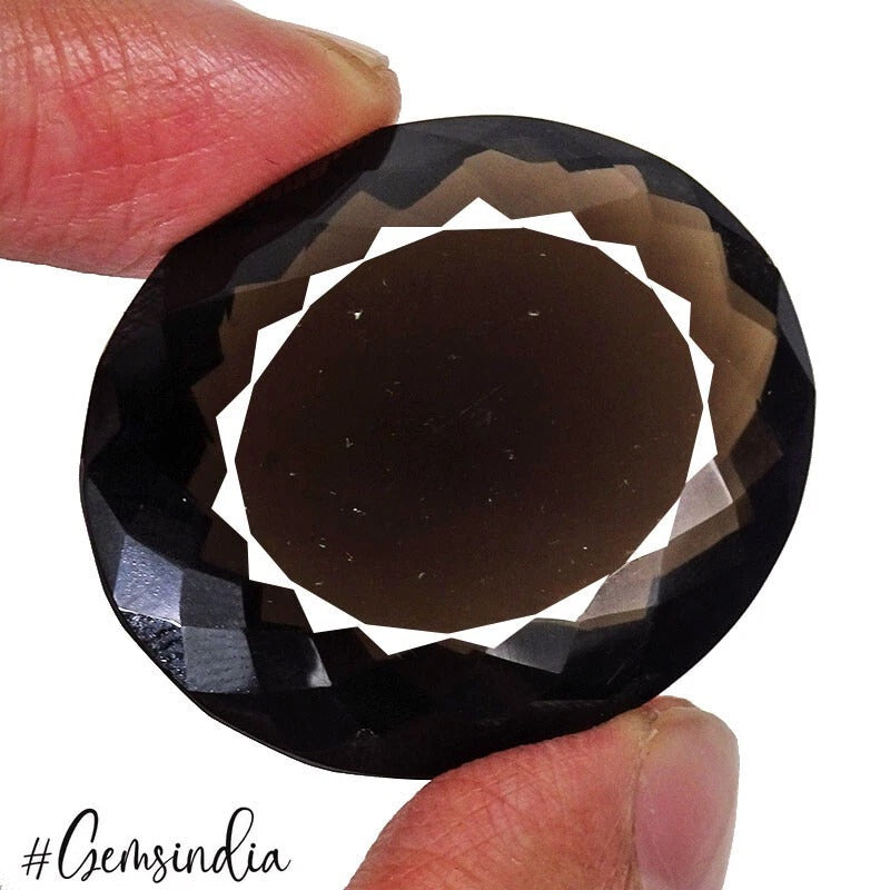 66.80 Cts Natural Untreated Brown Smoky Oval Faceted Loose Gemstone For Jewelry