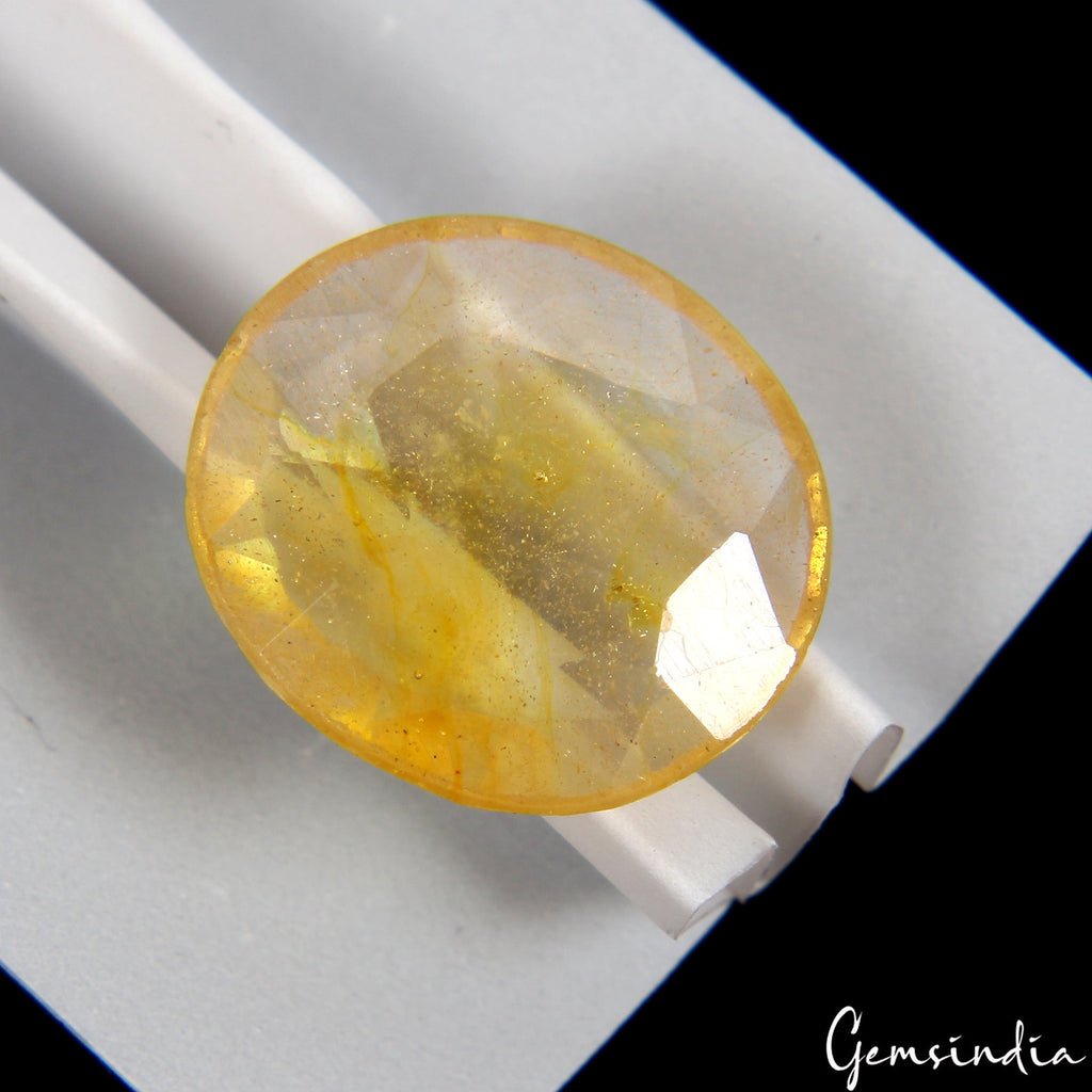 4.00 Cts Natural Ceylon Sapphire Yellow Oval Cut Untreated Certified Gemstone
