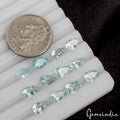 Pear Cut Natural Unheated Nice Blue Aquamarine 12.80ct 8-9mm 12pcs Lot Gemstones