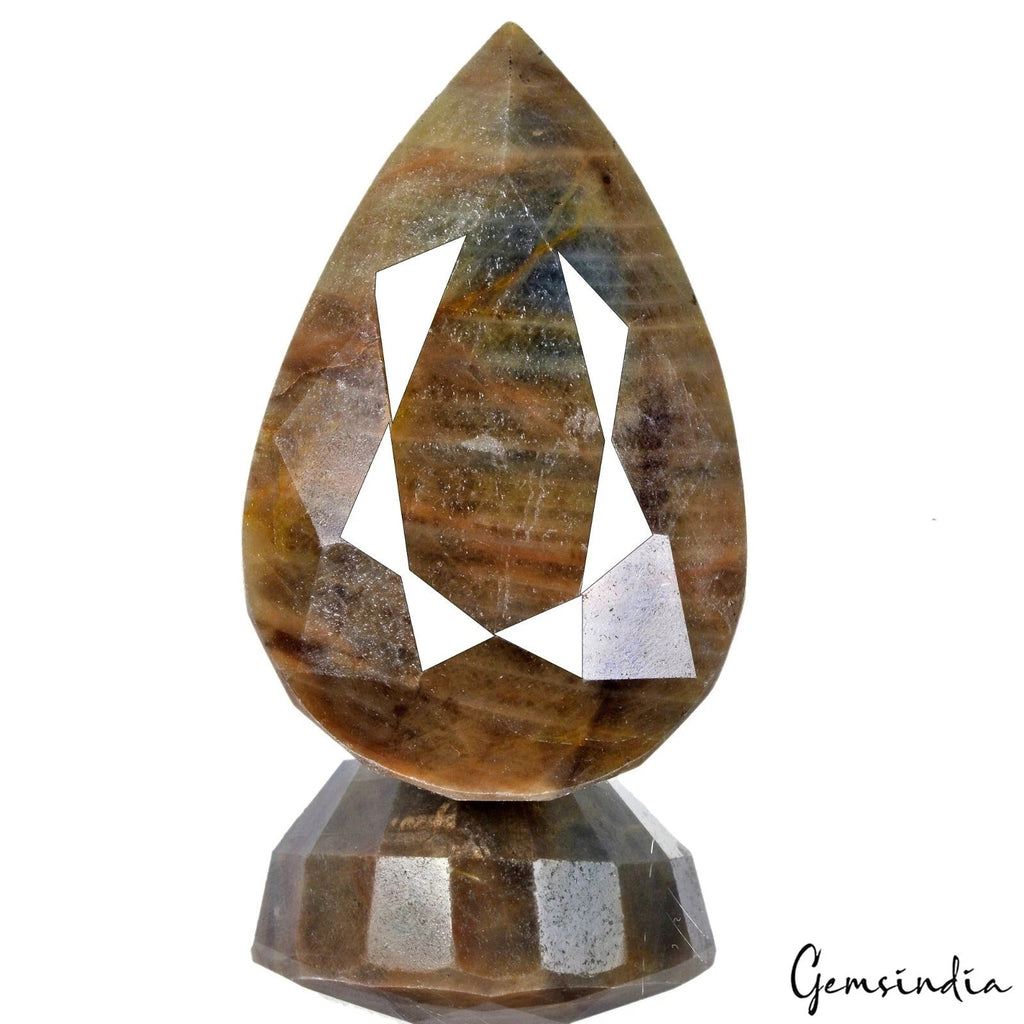 1170 Cts Natural Untreated Brown Sapphire Huge Size Pear Faceted Cut Loose Gem